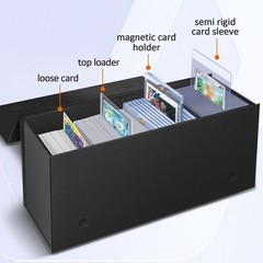2 Pack Semi Rigid Card Holder, Magnetic and Semi Rigid Card Storage Box, Black
