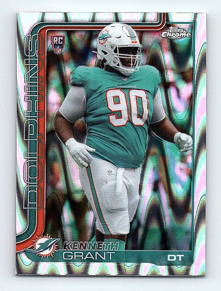 2025 Topps Chrome Lava Refractor Kenneth Grant Rookie Miami Dolphins #362