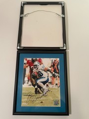6 Framed NFL Autographed pics, Smith, Favre, Sanders, Testaverde, George, Davis