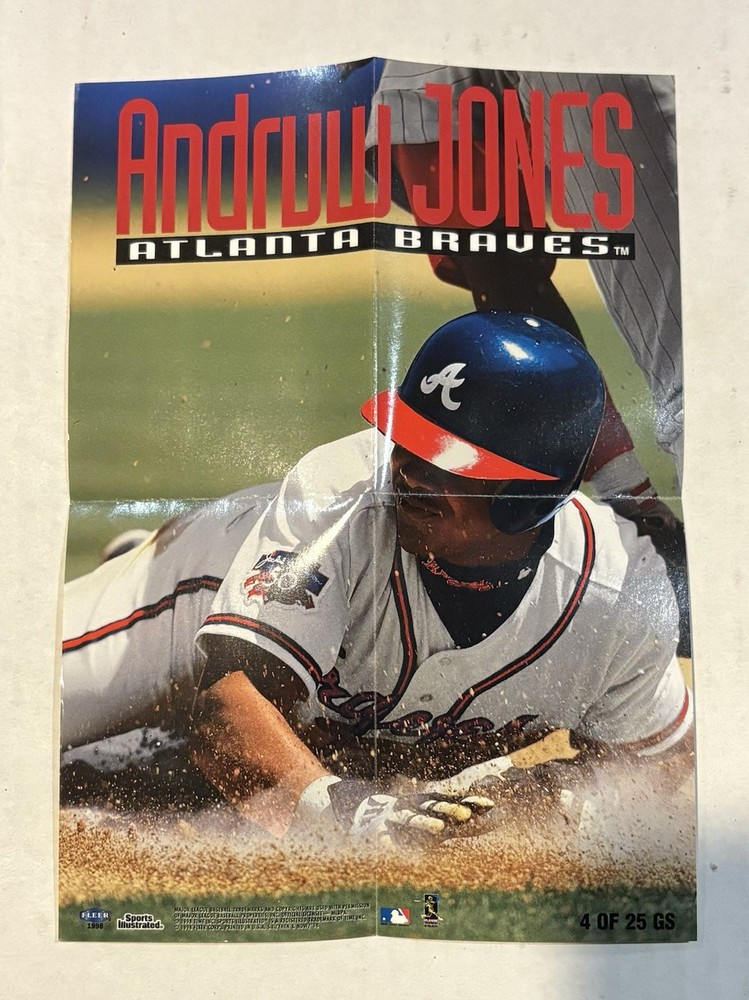 VINTAGE 5-Inch x 7-Inch 1998 Fleer Sports Illustrated Andruw Jones Mini Poster
