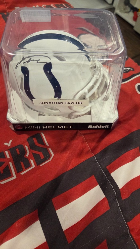 Jonathan Taylor Signed The Mini Helmet White Colts Flat White Collection