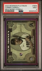 Corbin Carroll /250 New Money Purple 2023 Bowman Platinum #NM-4 Dbacks PSA 9 MNT