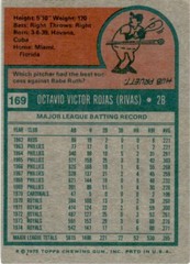 1975 Topps Baseball Cookie Rojas Kansas City Royals #169