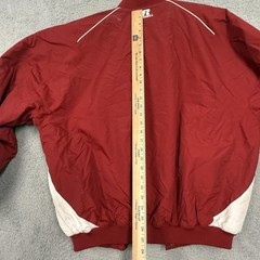 Cannons Jacket Mens XL Red White Quilted Lined Snap Front Baseball Number 24