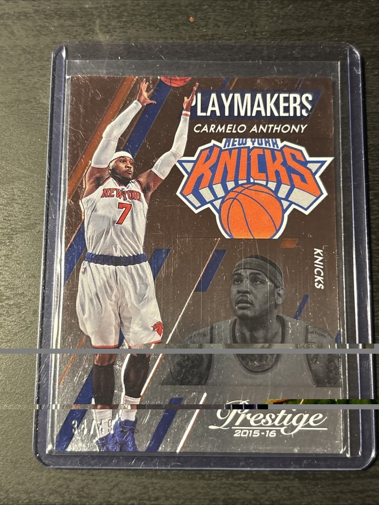 2015-16 Panini Prestige – Playmakers Carmelo Anthony #4 Light Blue /49