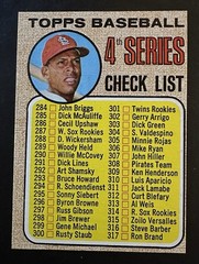 1968 Topps Checklist Orlando Cepeda #278 Copyright Left ungraded EX to NM CLEAN