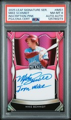 2025 LEAF SIGNATURE SERIES INSCRIPTION IMS1 MIKE SCHMIDT PINK AUTO /50 PSA 8 HOF