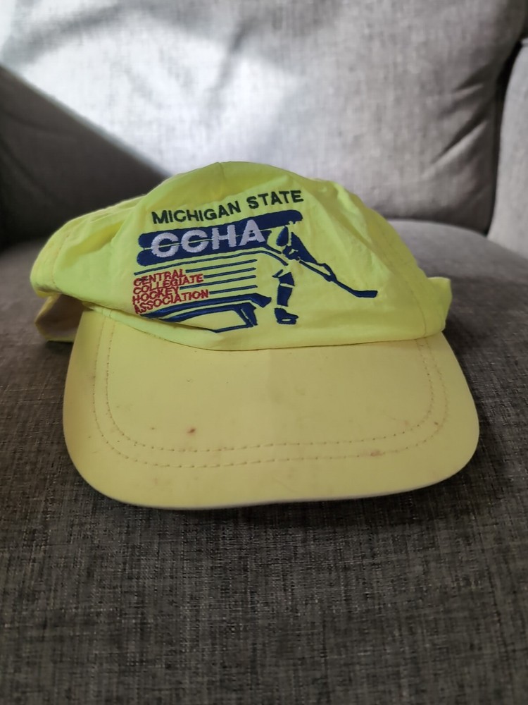 Vintage 1990s Michigan State Central Collegiate Hockey Hat Cap Association CCHA