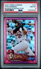 2023 Topps Chrome #177 Ivan Herrera Magenta Refractor RC PSA 8