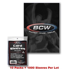 1000 BCW Baseball Trading Card Acid Free Soft Poly Sleeves 2 5/8 X 3 5/8