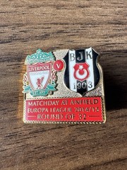 Liverpool v Besiktas JK Matchday At Anfield Europa League 2014/15 Pin Badge