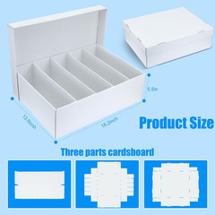 3 Pack Trading Card Storage Boxes 5 Row Holder for 220 Graded Cards with Divider