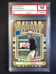 2025 Donruss Rated Rookie Throwback Studio Series Tyler Shough RC #21 #d 068/100