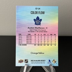 2023-24 Upper Deck Allure Auston Matthews #CF-24 Color Flow Orange-Yellow