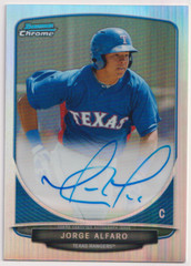2013 Bowman Chrome Refractor Autos #BCA-JA Jorge Alfaro 301/500 Texas Rangers