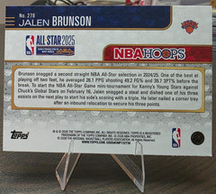 Jalen Brunson All-Star 2025-26 Topps NBA Hoops Basketball #278 New York Knicks