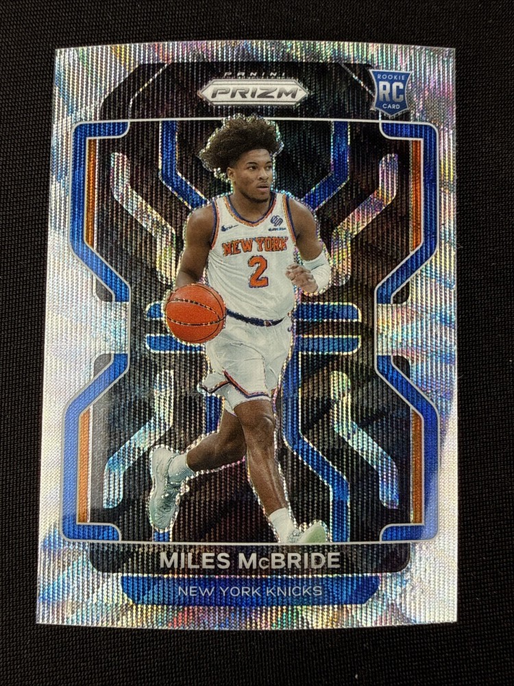 Miles McBride Rookie Card RC 2021-22 Prizm Premium Set Silver Wave Prizm #283