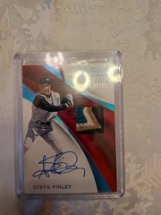 2017 Panini Immaculate Material Signatures Steve Finley #IMS-SF Blue /25