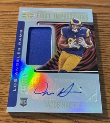 JACOB HARRIS 2021 Panini Illusions First Impressions Rookie Relic Auto #D /299