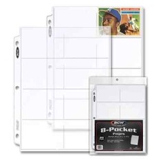 (20) BCW Pro 8-Pocket Photo Ticket 20ct Album Pages For Binder Cards