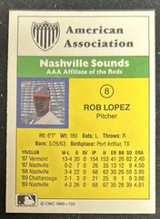 1990 CMC AAA Rob Lopez Minor League Baseball Card #8 Nashville Sounds Pitcher VG