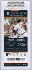 Mike Trout HR#48 & 150th RBI 2013 Tigers Angels 6/26 Full Ticket VICTOR MARTINEZ