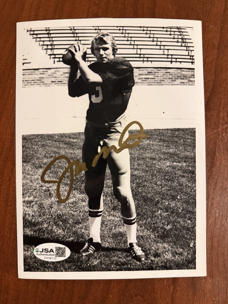 Joe Montana Notre Dame Signed 5×7 Photo JSA Auto 1977 National Champions