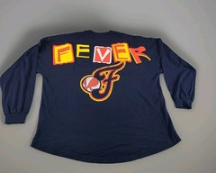 Indiana Fever Women’s Spirit Jersey Fanati Patches Oversized L/S T-Shirt Size XL