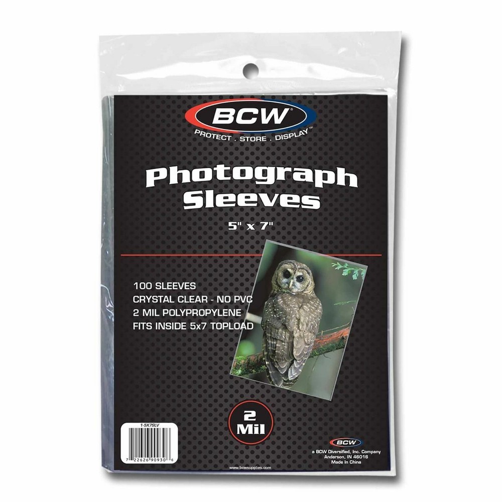 (100-Pack) BCW 5″ x 7″ Soft Sleeves For Oversized Cards Photos Postcards