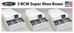 x3 BCW 3000 Ct Super Shoe Box Gaming Baseball Trading Card Storage Fit Toploads