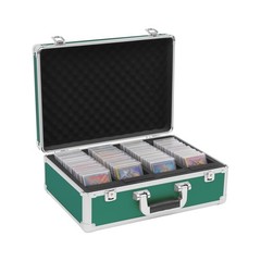 Card Storage Box 160 Capacity 4 Slots Green Lock For Trading Cards Collectible