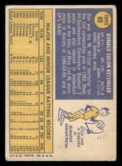 1970 Topps Baseball Card #80 Don Kessinger Chicago Cubs
