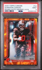 2025 Topps Chrome Quinshon Judkins Orange Lava Rookie Auto /25 PSA 9