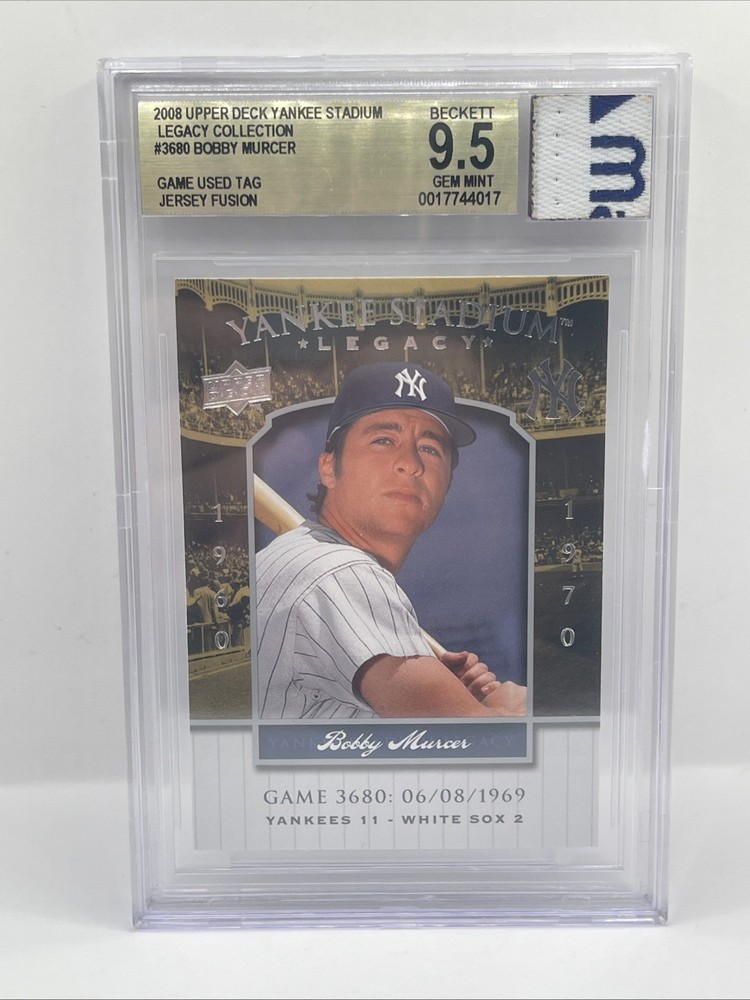 Jersey Fusion 08 UD Yankee Stadium Legacy Bobby Murcer Game Used Tag Beckett 9.5