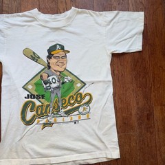 Vintage 1988 Jose Canseco Oakland Athletics Salem Sportswear Caricature T-Shirt