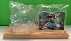 Baseball Card and Ball Holder With Oak Base (Baseball Not Included) New