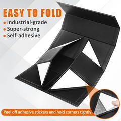 2 Pack Semi Rigid Card Holder, Magnetic and Semi Rigid Card Storage Box, Black