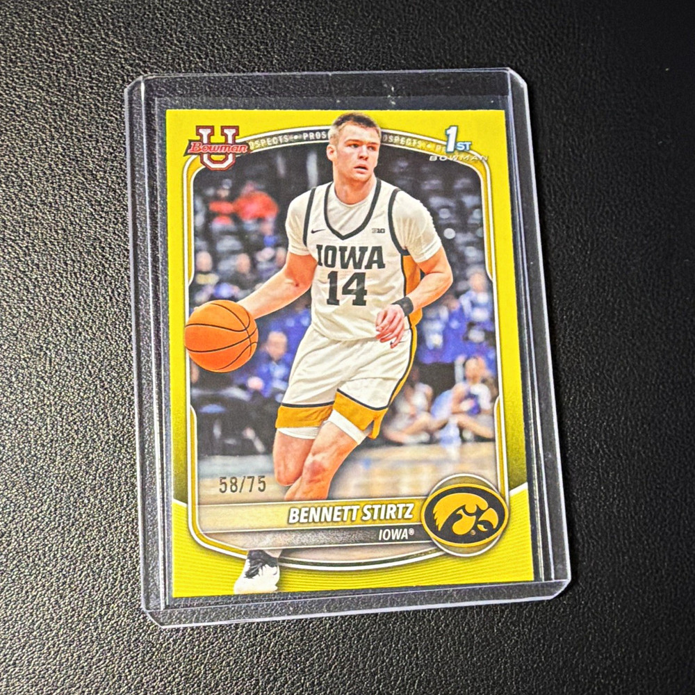 Topps Bowman 2025-26 Bennett Stirtz Iowa Hawkeyes Prospects RC #BPP-90 /75