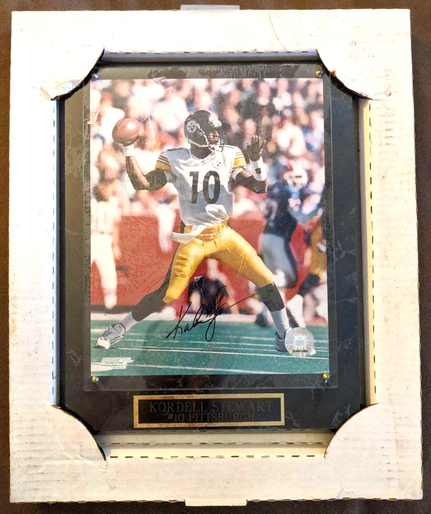 NFL Pittsburgh Steelers KORDELL STEWART Signed Framed 12×7 W/ COA – Rare New