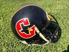 HOUSTON GAMBERS 1986 USFL DEFENSIVE LINEMAN’S PRISTINE FULL SIZE GAME HELMET