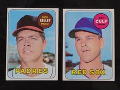 1969 TOPPS WRONG BACKS CULP AND DOBSON; KELLEY AND ORTEGA BOTH CARDS INCLUDED