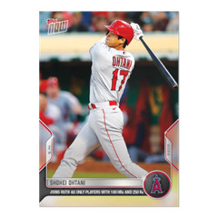 2022 Topps MLB NOW 176 SHOHEI OHTANI 100 HRS 250 K’S W/ RUTH LA ANGELS