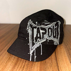 VTG Tapout MMA Cadet Hat Black Military Cap Y2K Distressed Graffiti Logo OSFM