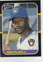 FREE SHIPPING-MINT-1987 Donruss Milwaukee Brewers Baseball Card #295 Mike Felder