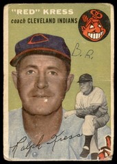 1954 Topps #160 RED KRESS Co Cleveland Indians G/VG (Crease – see back)