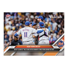 New York Mets 2024 MLB Topps NOW Card 800 Mets WIN NL Wild Celebration Presale