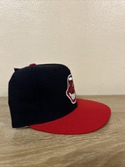 VTG New Era 59FIFTY Cleveland Indians Wahoo 90s Wool Fit 6 3/4 Hat Rare New