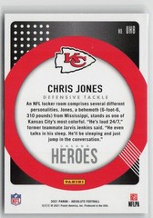 Chris Jones 2021 Panini Absolute Unsung Heroes Kansas City Chiefs #UH8