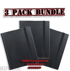 (3) PACK – 360 Pocket Trading Card Binder – Side Loading Elastic 9 pocket black