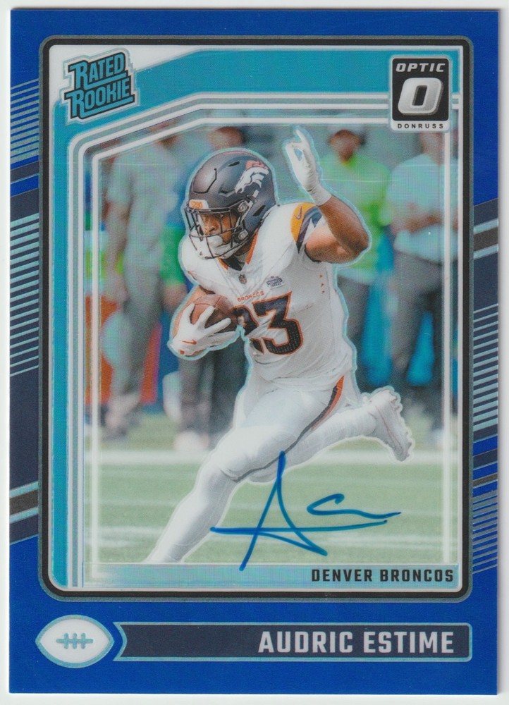 2024 Donruss Optic – Rated Rookie Audric Estime #206 Blue Prizm Auto /99 RC, AU